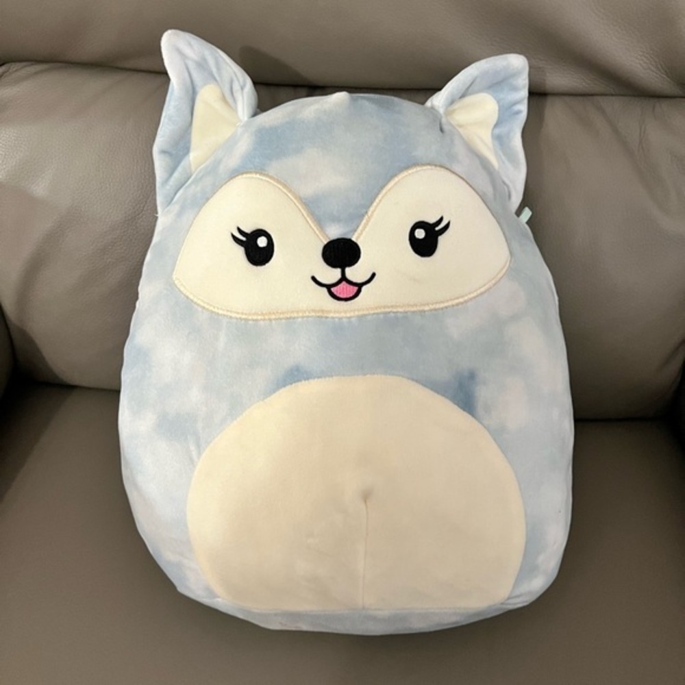 Squishmallow 12” Adorable RARE FALDETTE  Blue and Cream Fox Plush